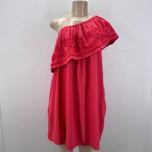 NEW Rebecca Minkoff Hibiscus Red One-Shoulder Rita Dress sz S Resortwear Travel